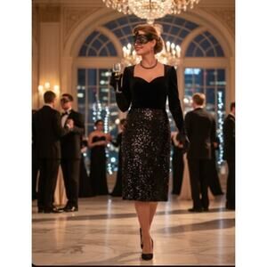 Ellen Tracy Sequin Sparkle Skirt Size 14